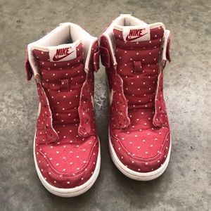 Size 6 1/2 Nike Red Polka Dotted Shoes (NO LACES)